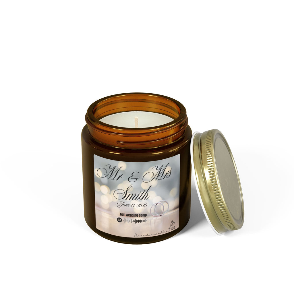 Personalized wedding candle | Special events | Musical candle | Coconut Apricot Wax