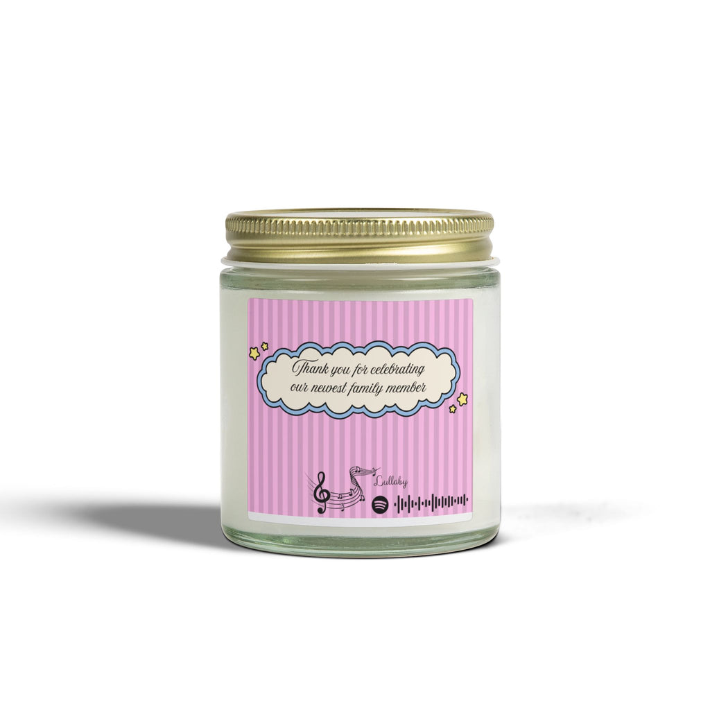 Baby shower customizable candle | Special events | Musical candle | Coconut Apricot Wax