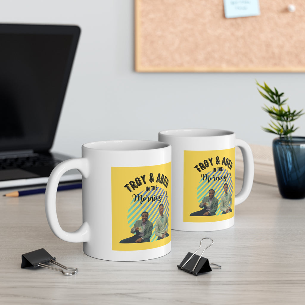 the "Community" show mug // Troy and Abed talk show mug // Fan of the Community gift mug