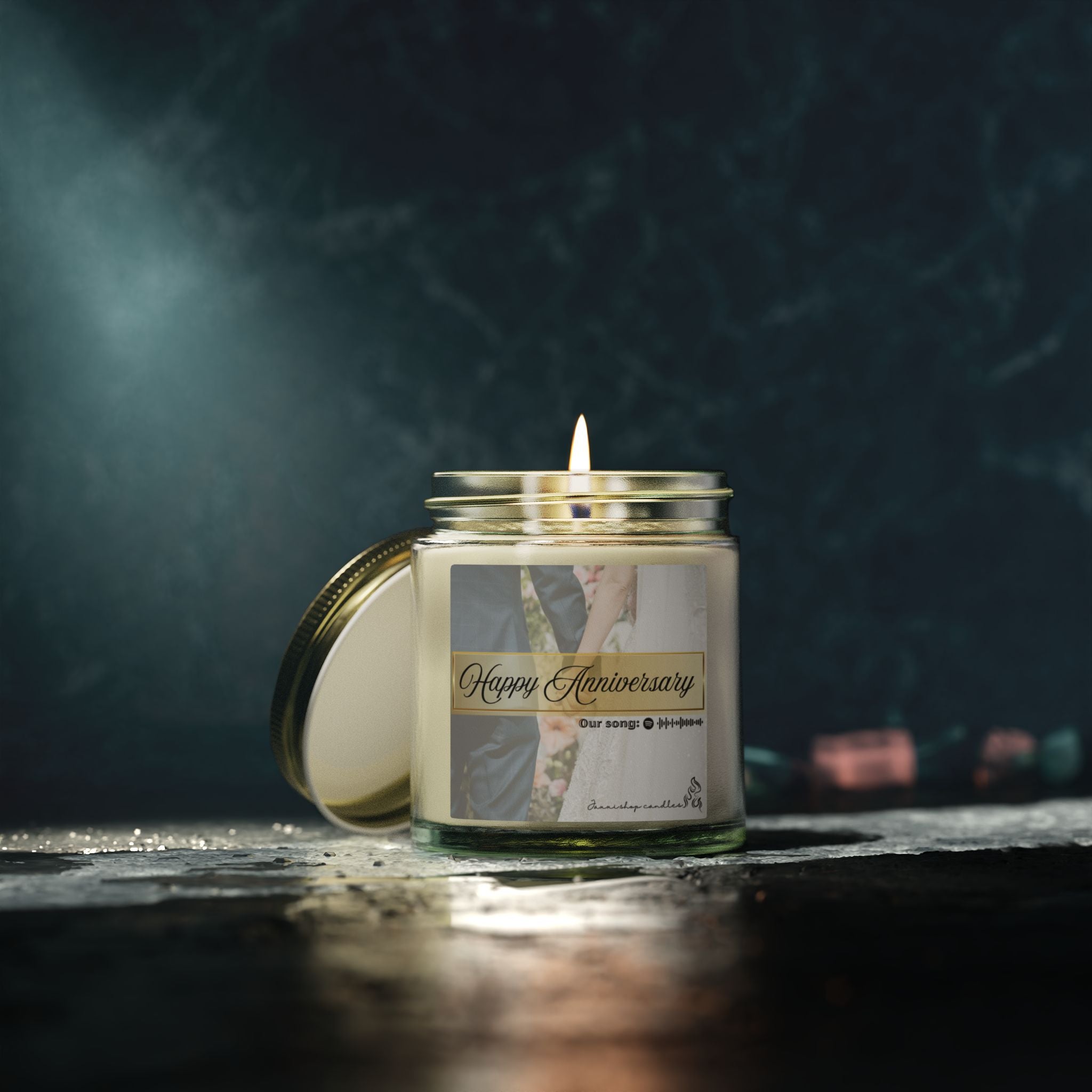 Personalized anniversay candle | Anniversary gift | Coconut Apricot Wax
