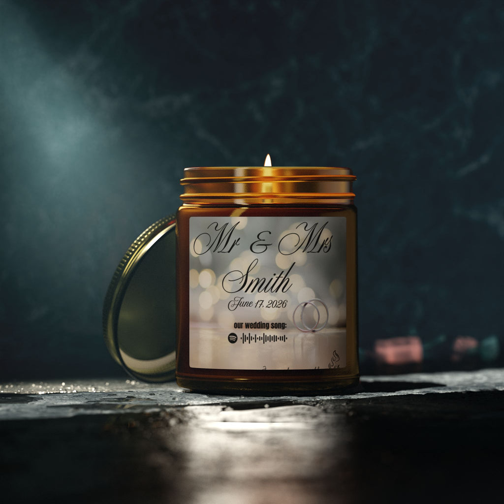 Personalized wedding candle | Special events | Musical candle | Coconut Apricot Wax