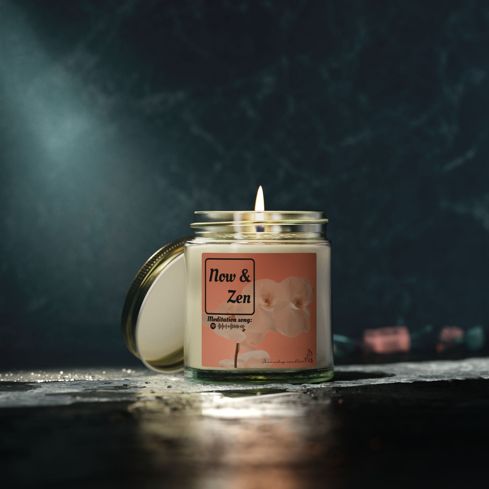 Meditation candle | Yoga decor | Coconut Apricot Wax