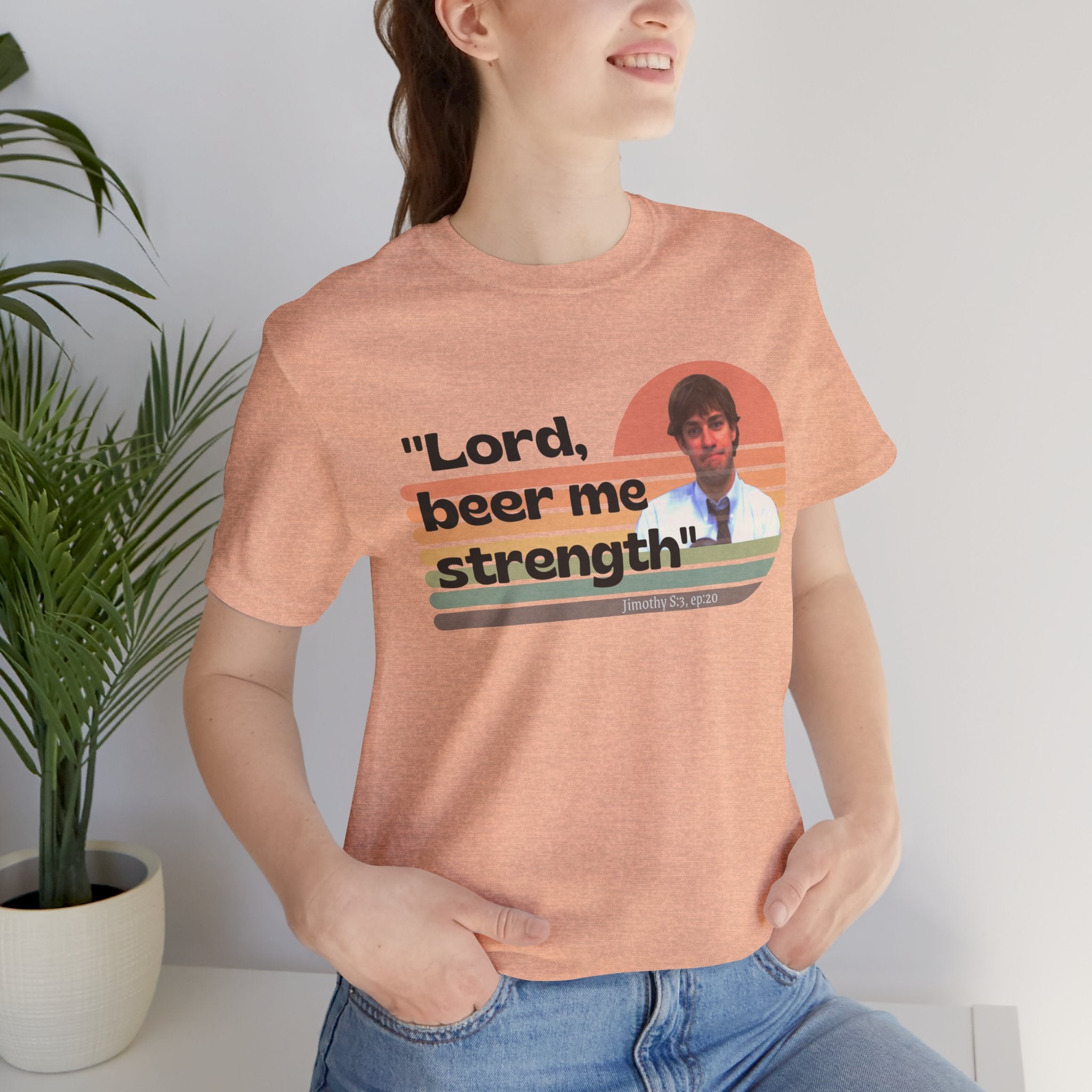 Jim Halpert "Beer me strength" quote tee - The Office funny tshirt - The Office fan gift