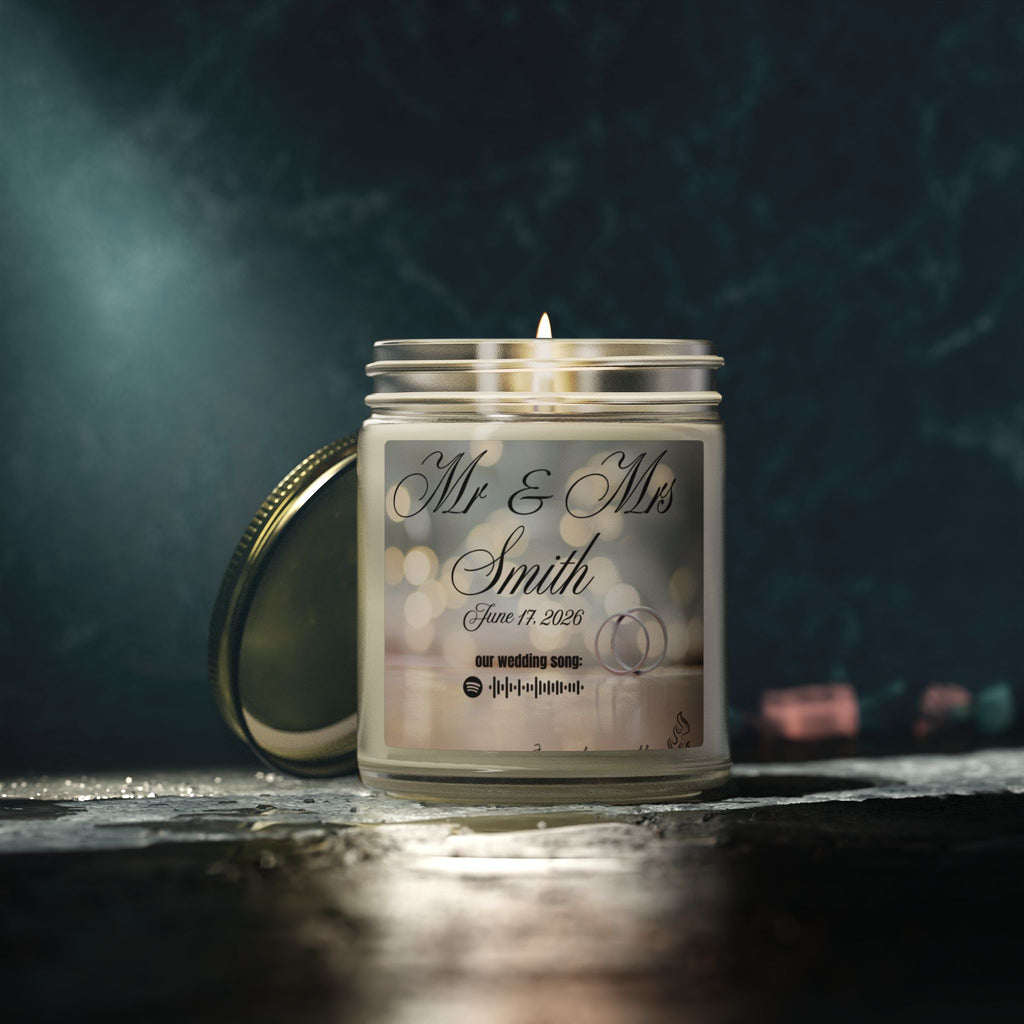 Personalized wedding candle | Special events | Musical candle | Coconut Apricot Wax