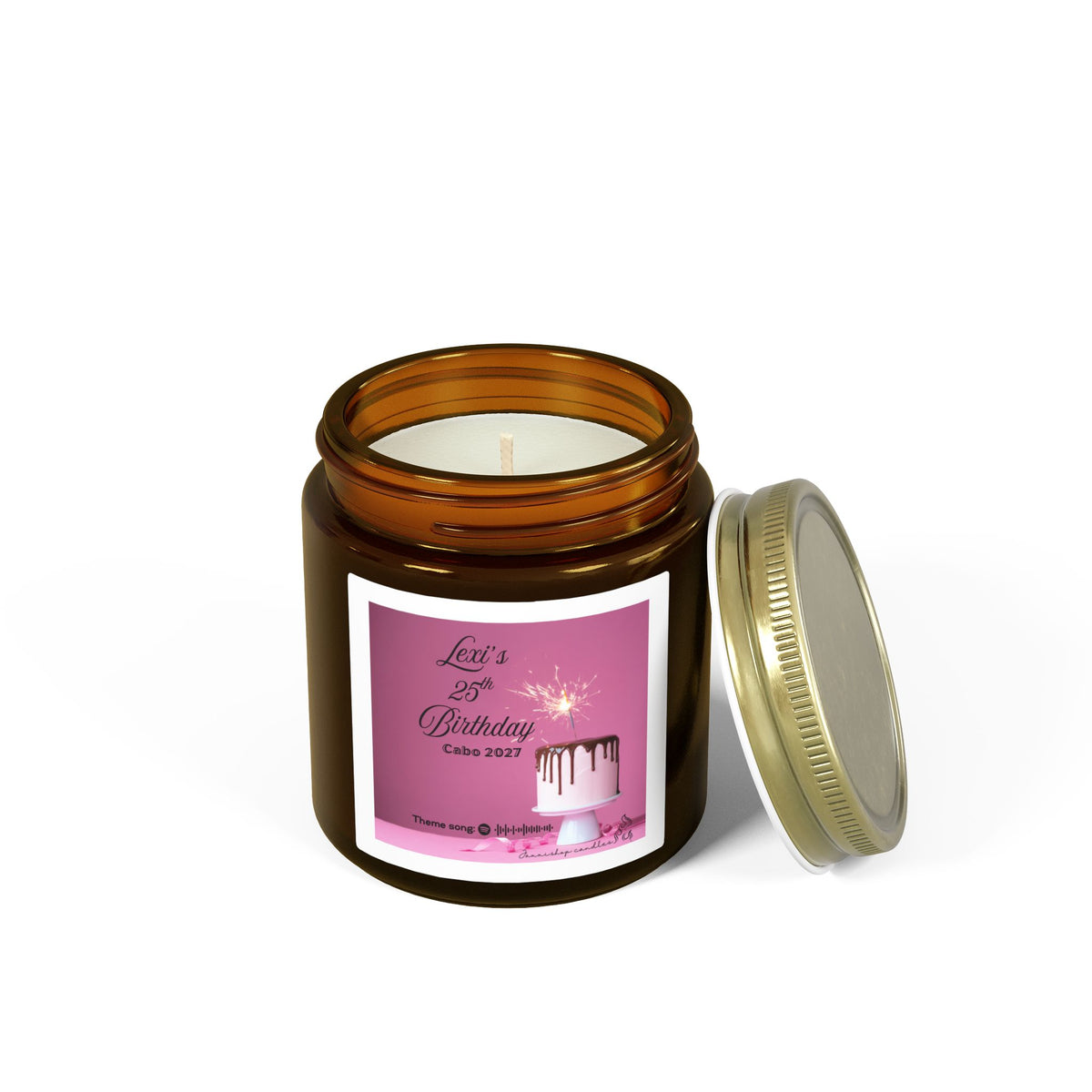 Customizable birthday candle | Birthday decor | Musical candle | Coconut Apricot Wax