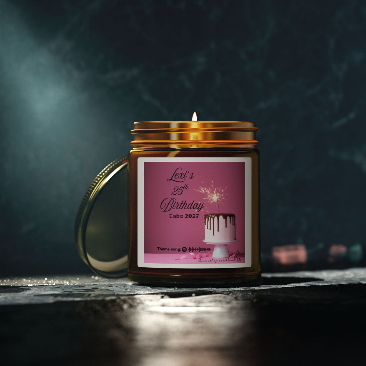 Customizable birthday candle | Birthday decor | Musical candle | Coconut Apricot Wax