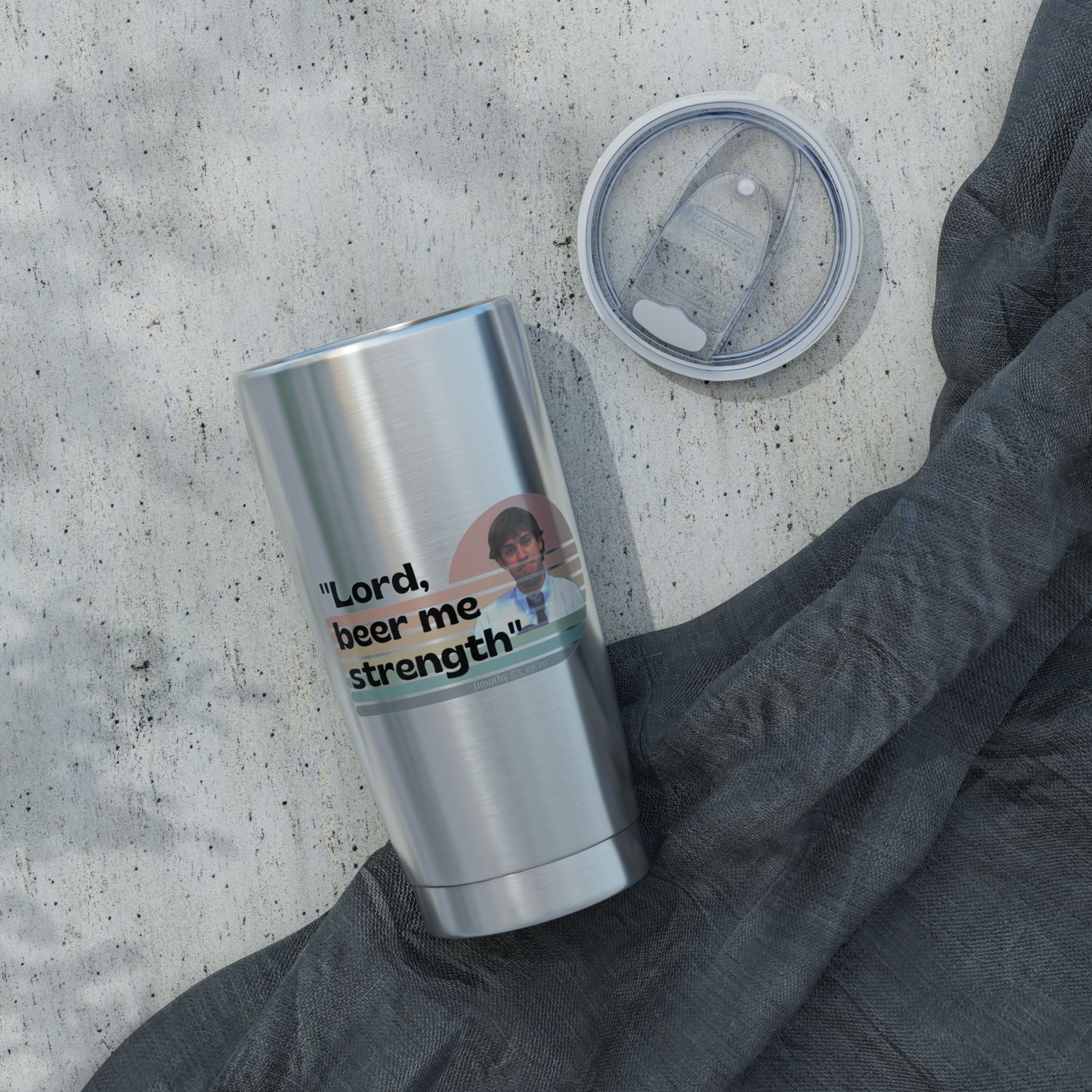 The Office "Beer me strength" tumbler / Jim Halpert quote /the Office fan birthday / The Office Christmas gift