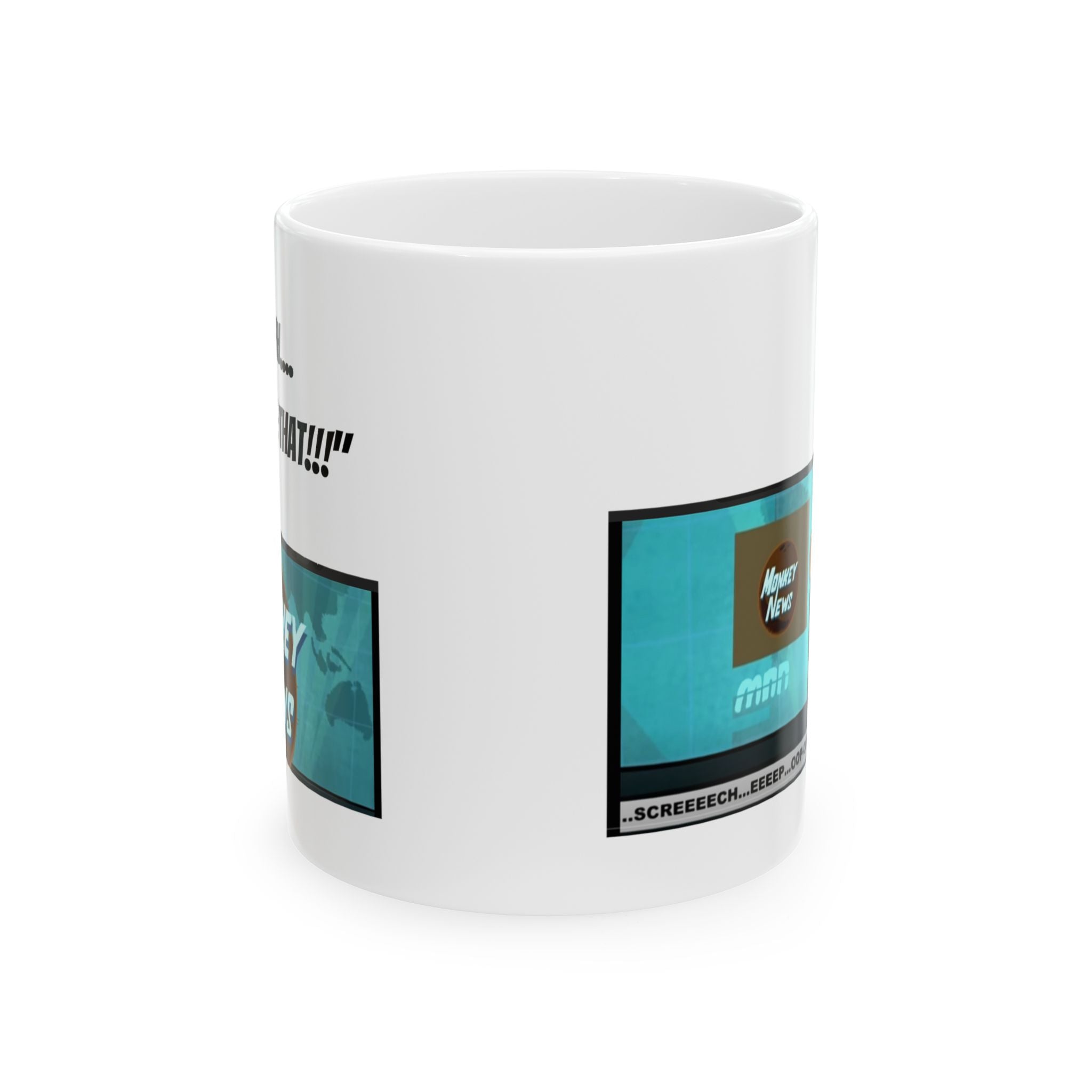 Funny Retro TV Comic Mug – "Money News" Karl Pilkington | Ricky Gervais mug (11oz/15oz)
