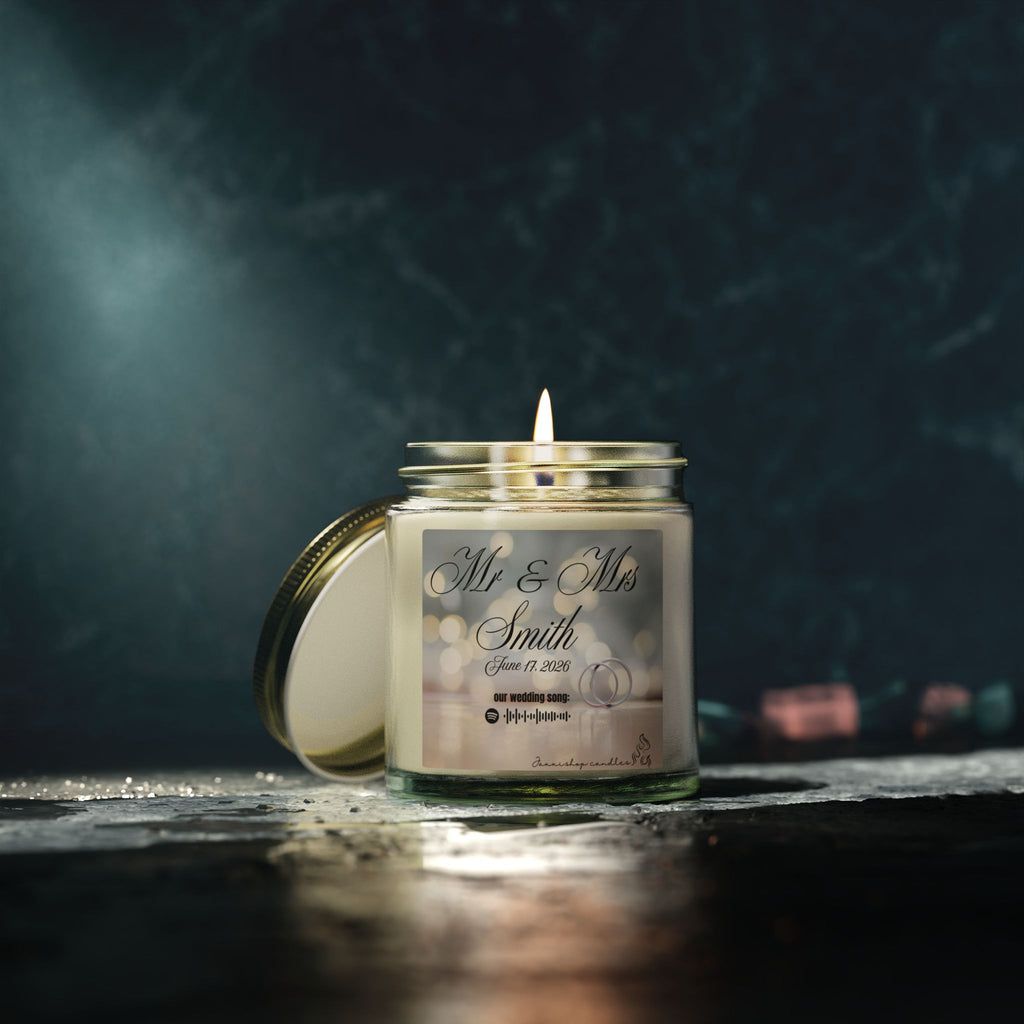 Personalized wedding candle | Special events | Musical candle | Coconut Apricot Wax