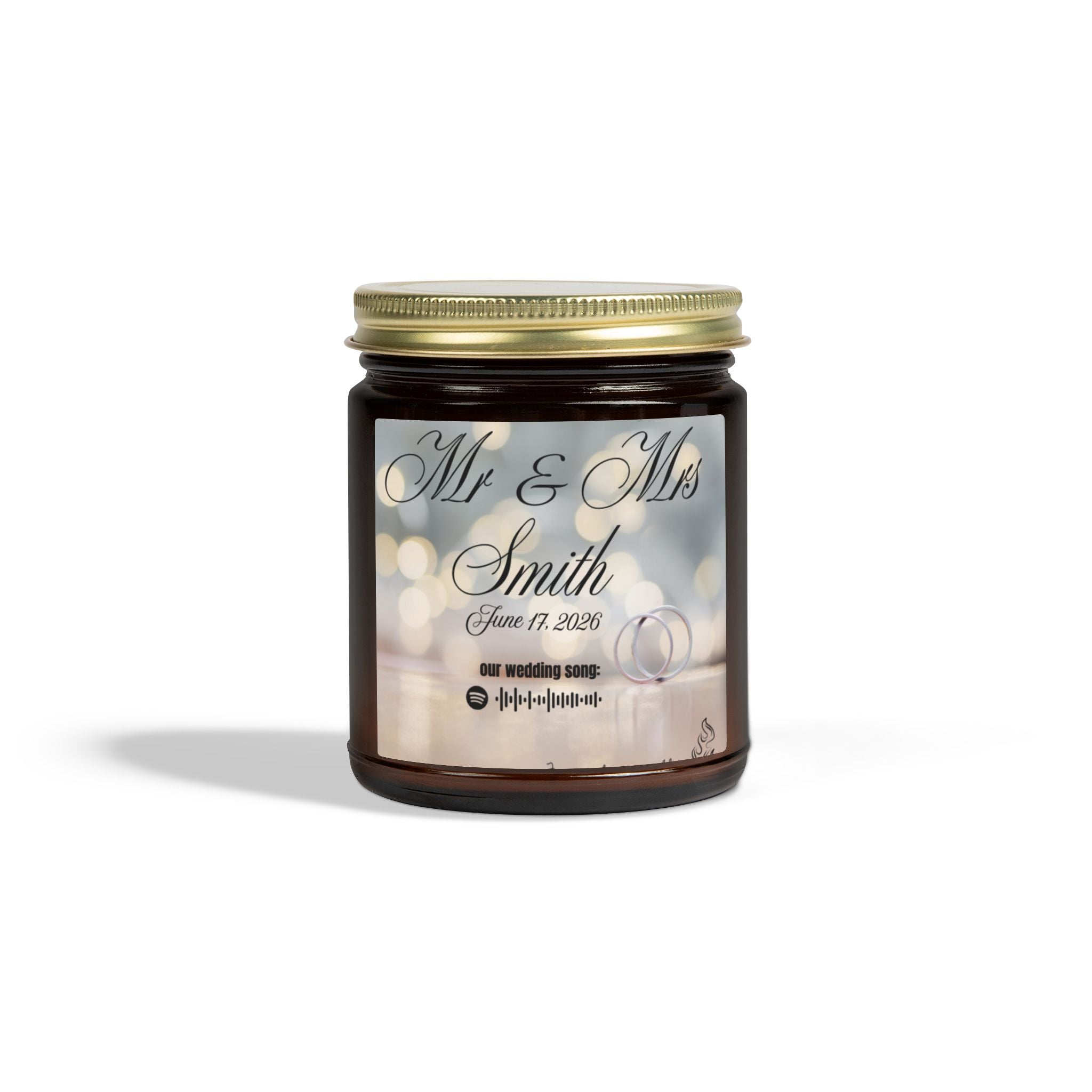Personalized wedding candle | Special events | Musical candle | Coconut Apricot Wax