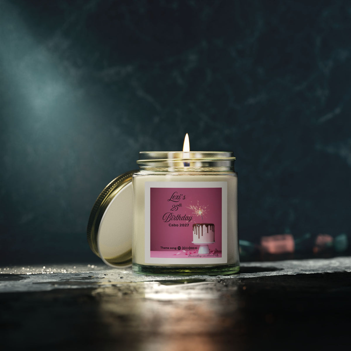 Customizable birthday candle | Birthday decor | Musical candle | Coconut Apricot Wax