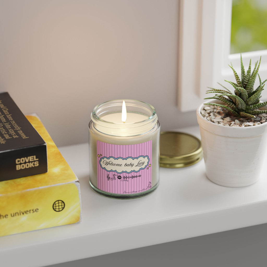 Baby shower customizable candle | Special events | Musical candle | Coconut Apricot Wax