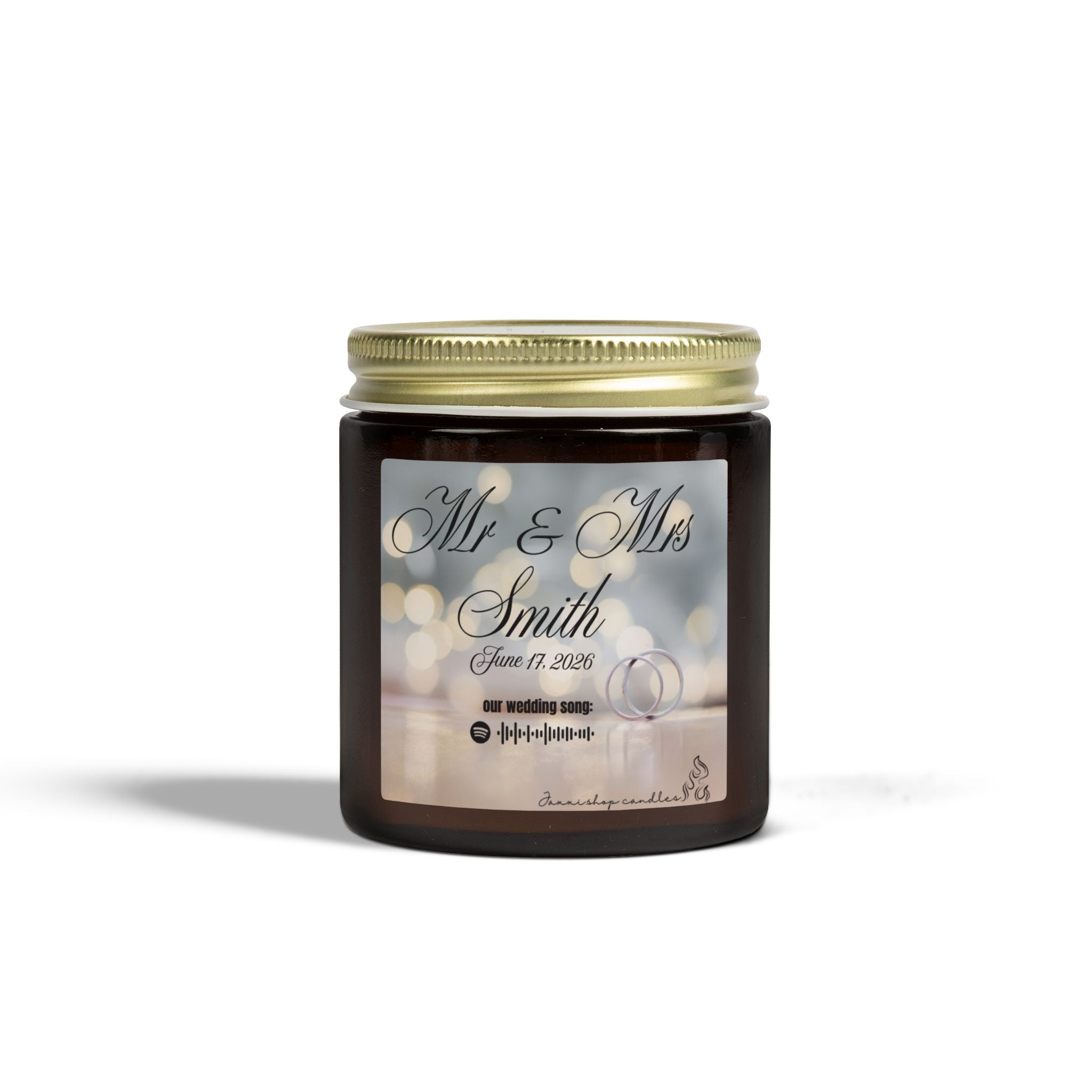 Personalized wedding candle | Special events | Musical candle | Coconut Apricot Wax