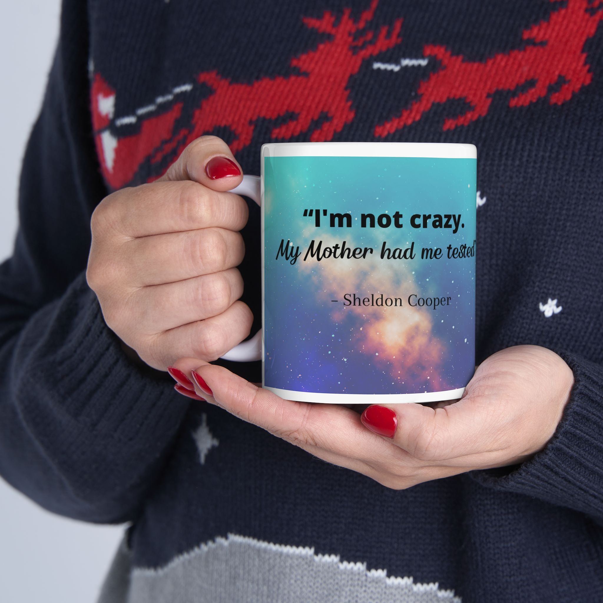 Big Bang theory mug, Sheldon Cooper "Crazy" quote coffee and tea mug, Big bang theory fan birthday gift