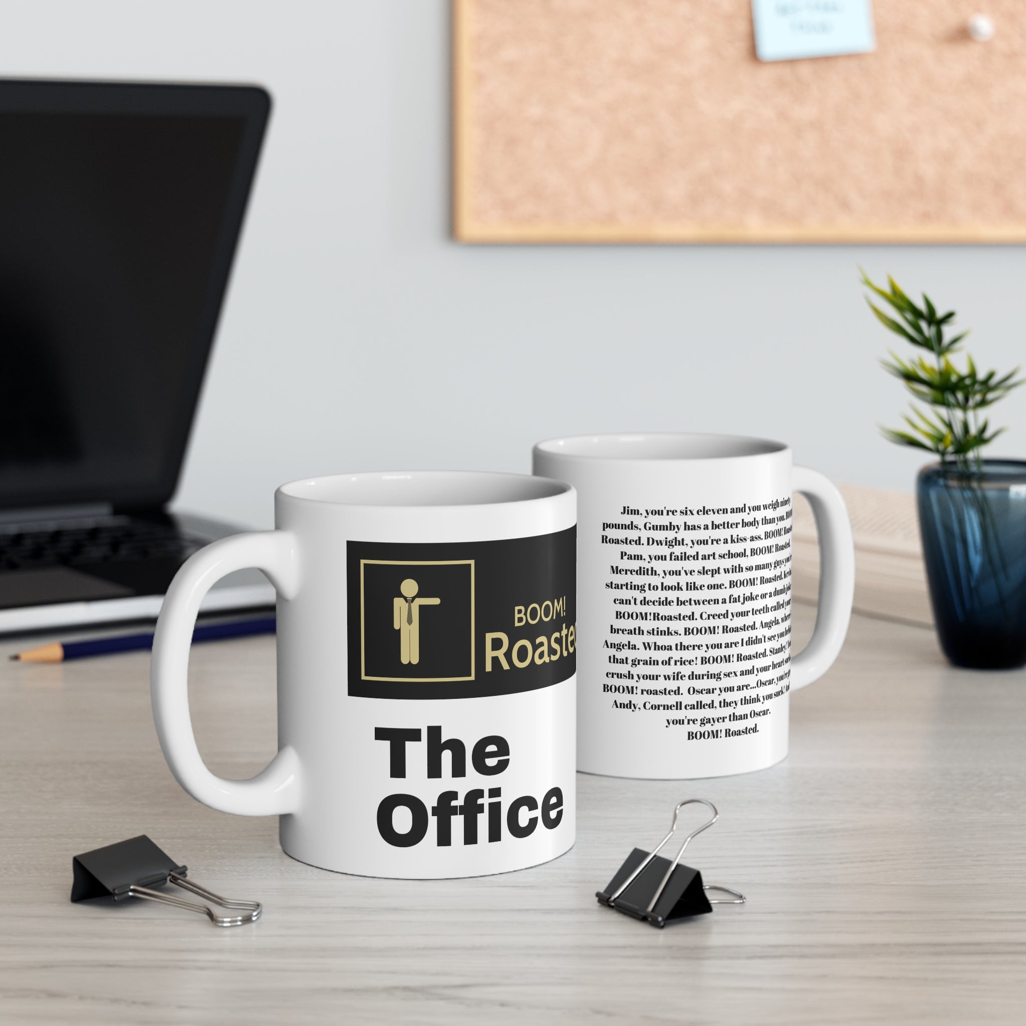 Mug — "Boom! Roasted." The Office Quote Coffee Mug