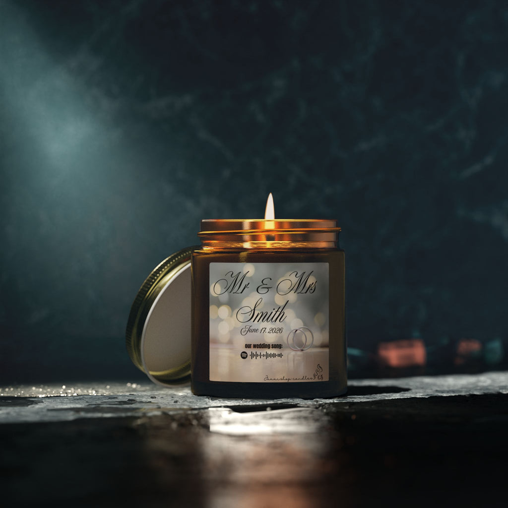 Personalized wedding candle | Special events | Musical candle | Coconut Apricot Wax