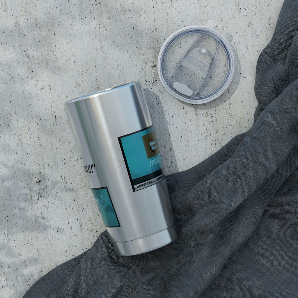 Monkey news - on the go tumbler - Karl Pilkington, Ricky Gervais famous monkey news tumbler