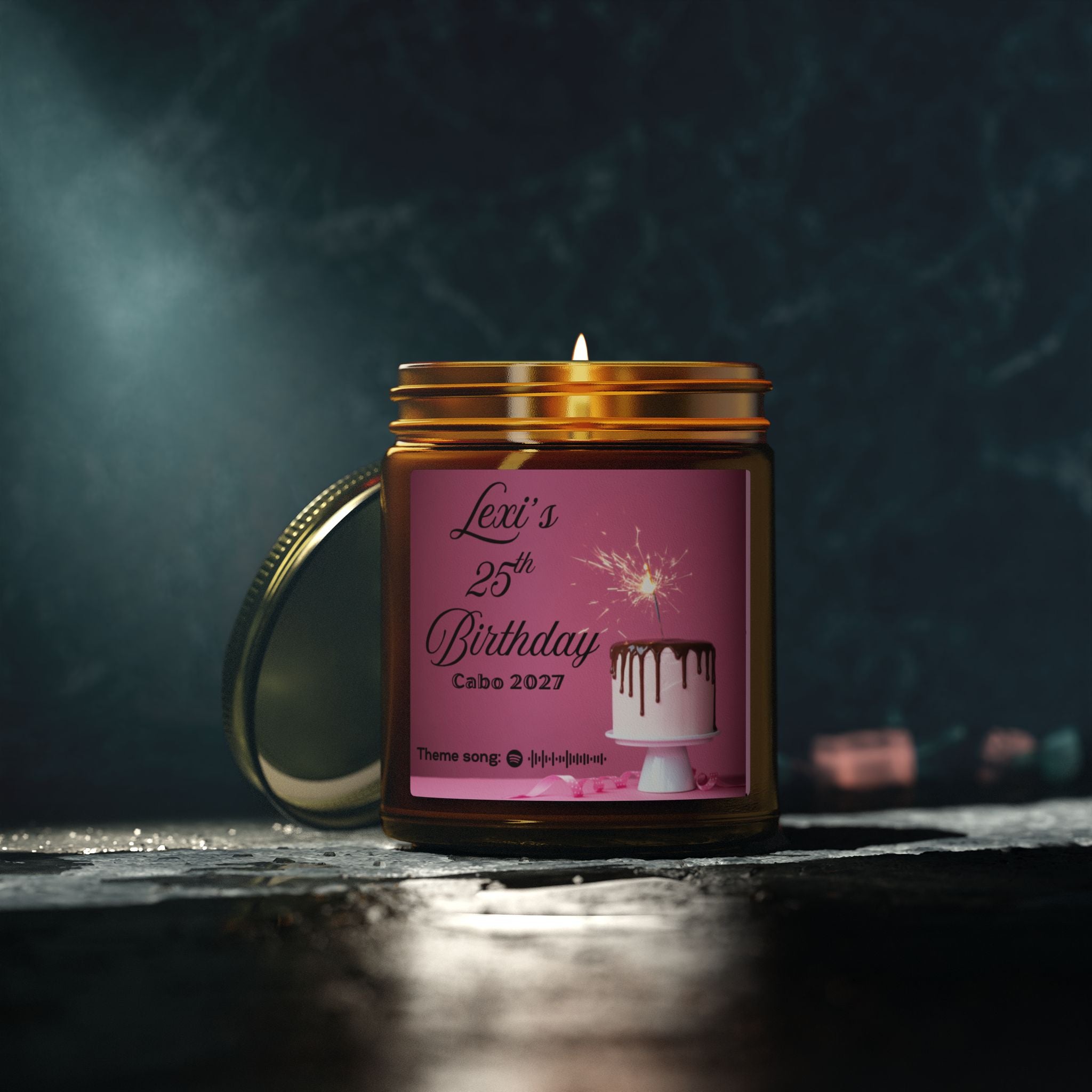 Customizable candle | Special events | Musical candle | Coconut Apricot Wax