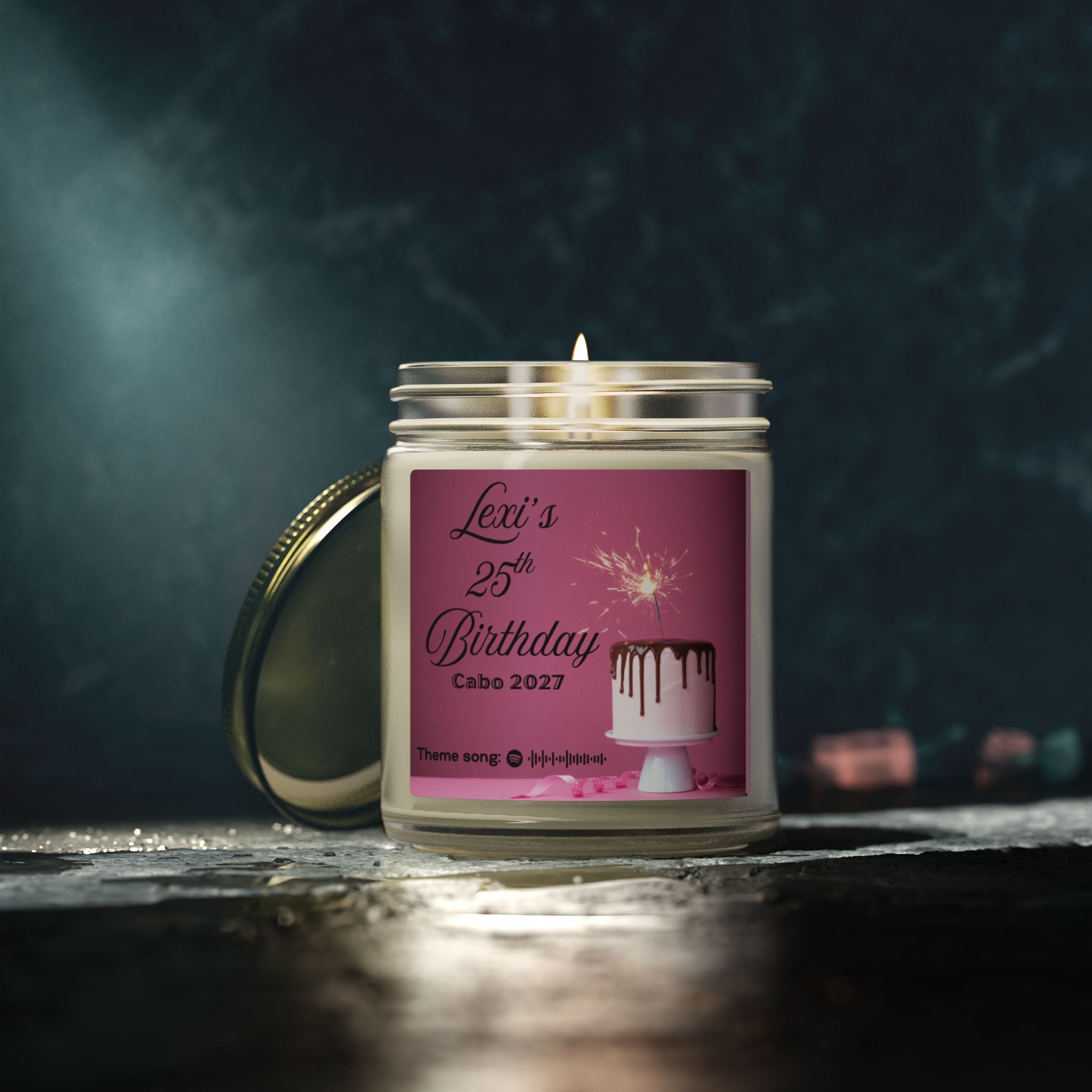 Customizable candle | Special events | Musical candle | Coconut Apricot Wax