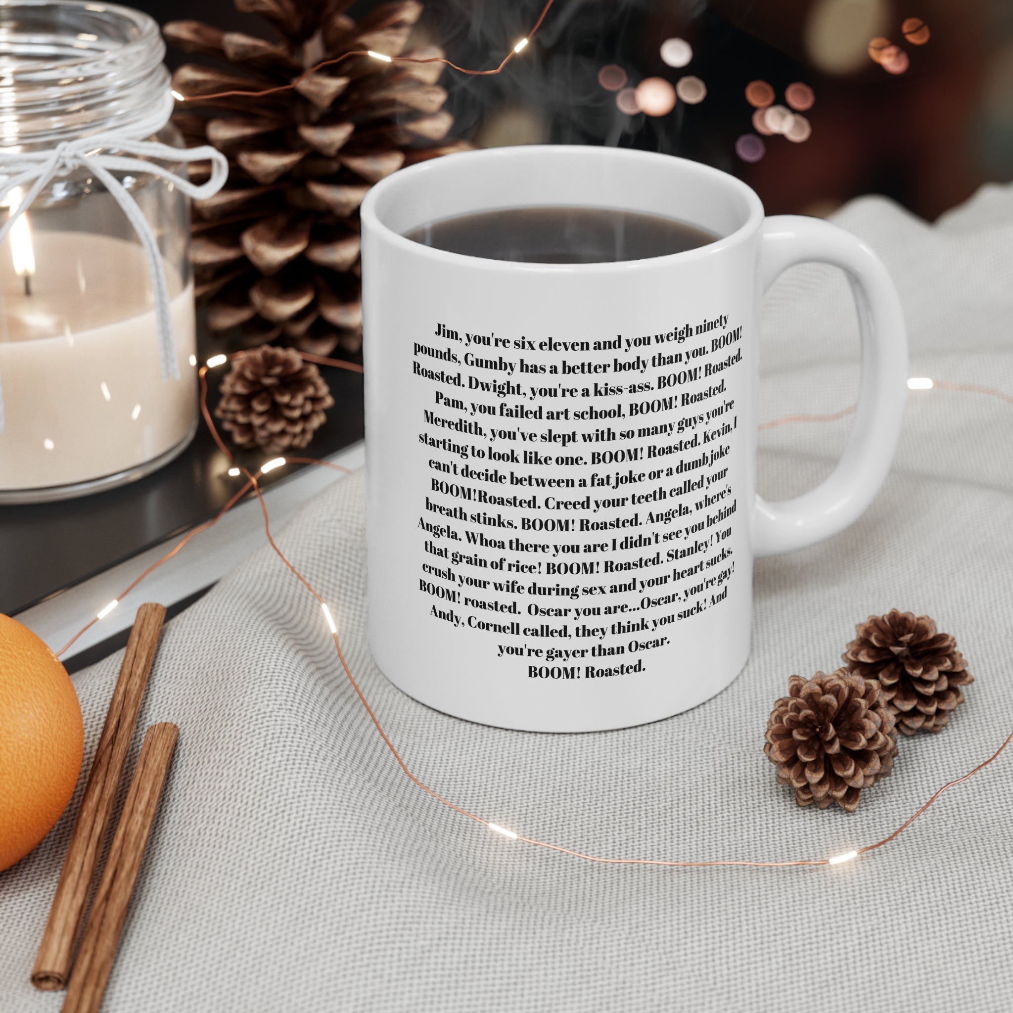Mug — "Boom! Roasted." The Office Quote Coffee Mug