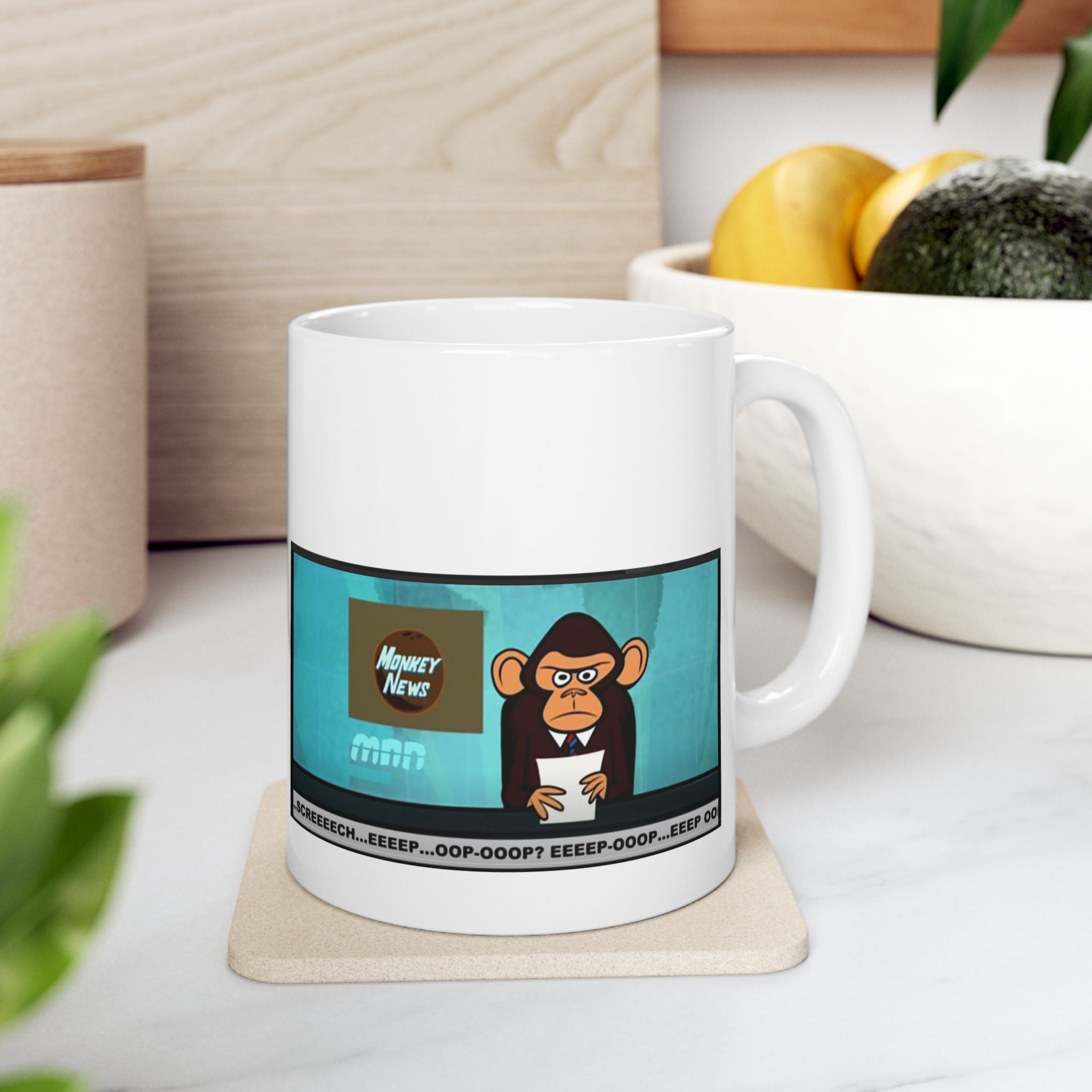 Funny Retro TV Comic Mug – "Money News" Karl Pilkington | Ricky Gervais mug (11oz/15oz)