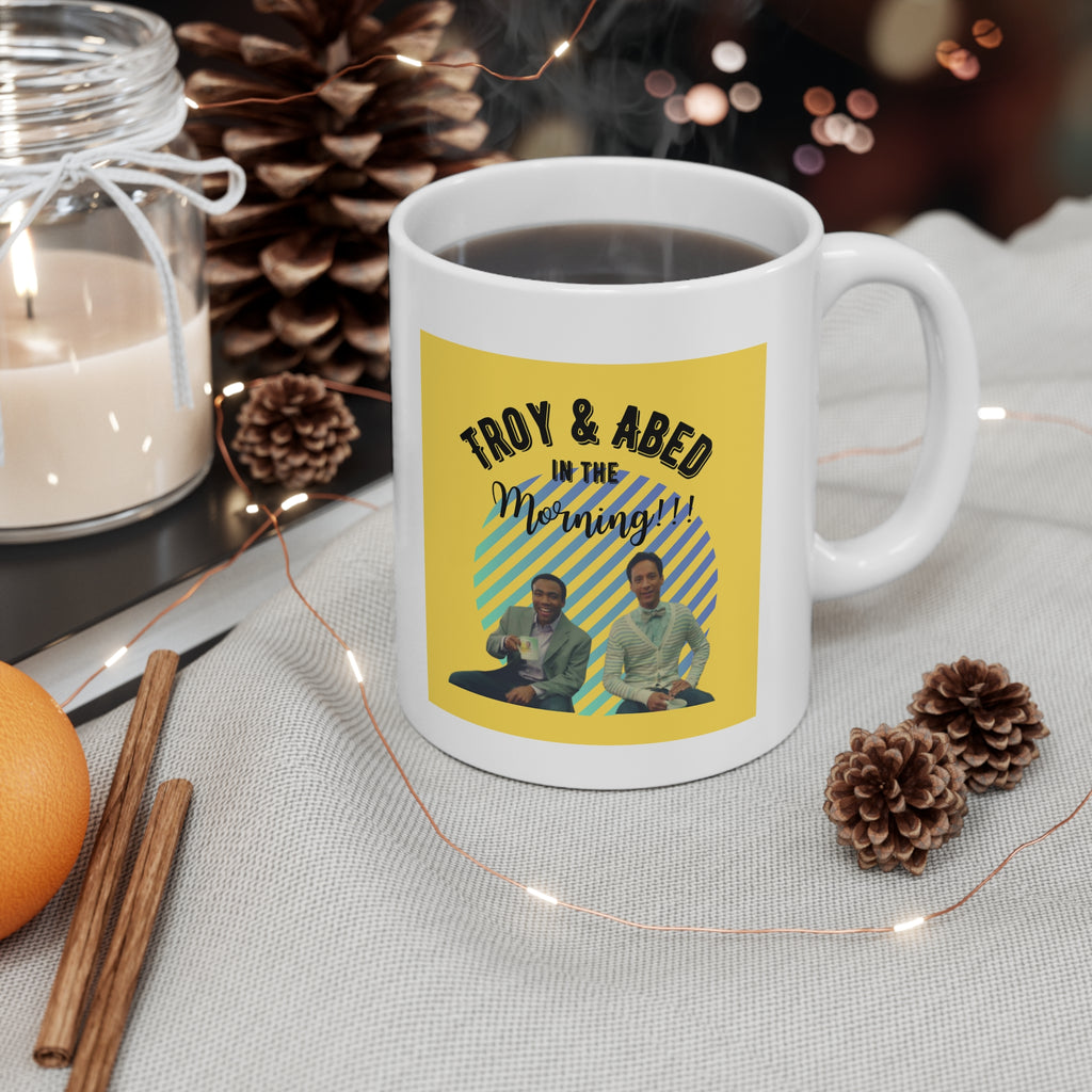 the "Community" show mug // Troy and Abed talk show mug // Fan of the Community gift mug