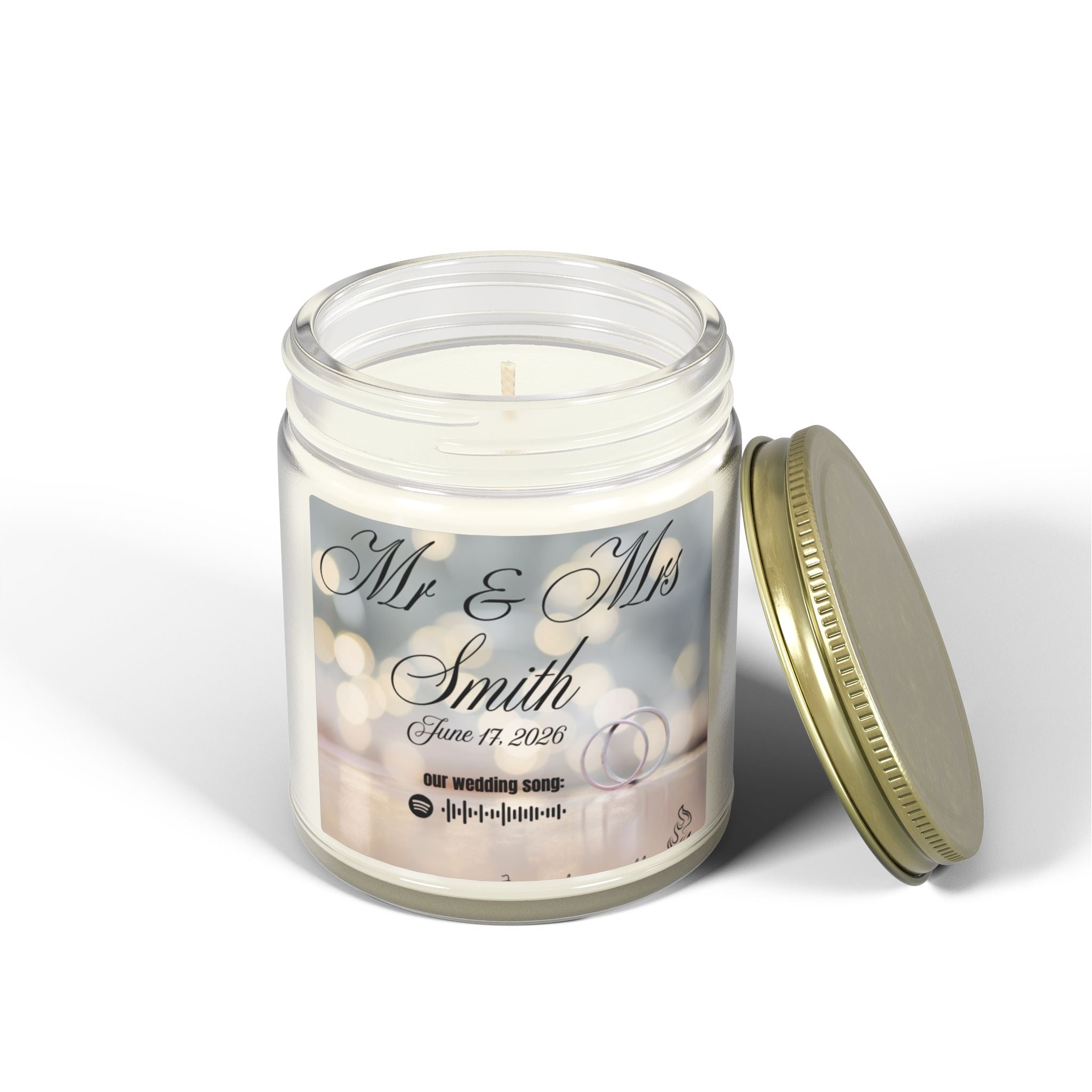 Personalized wedding candle | Special events | Musical candle | Coconut Apricot Wax