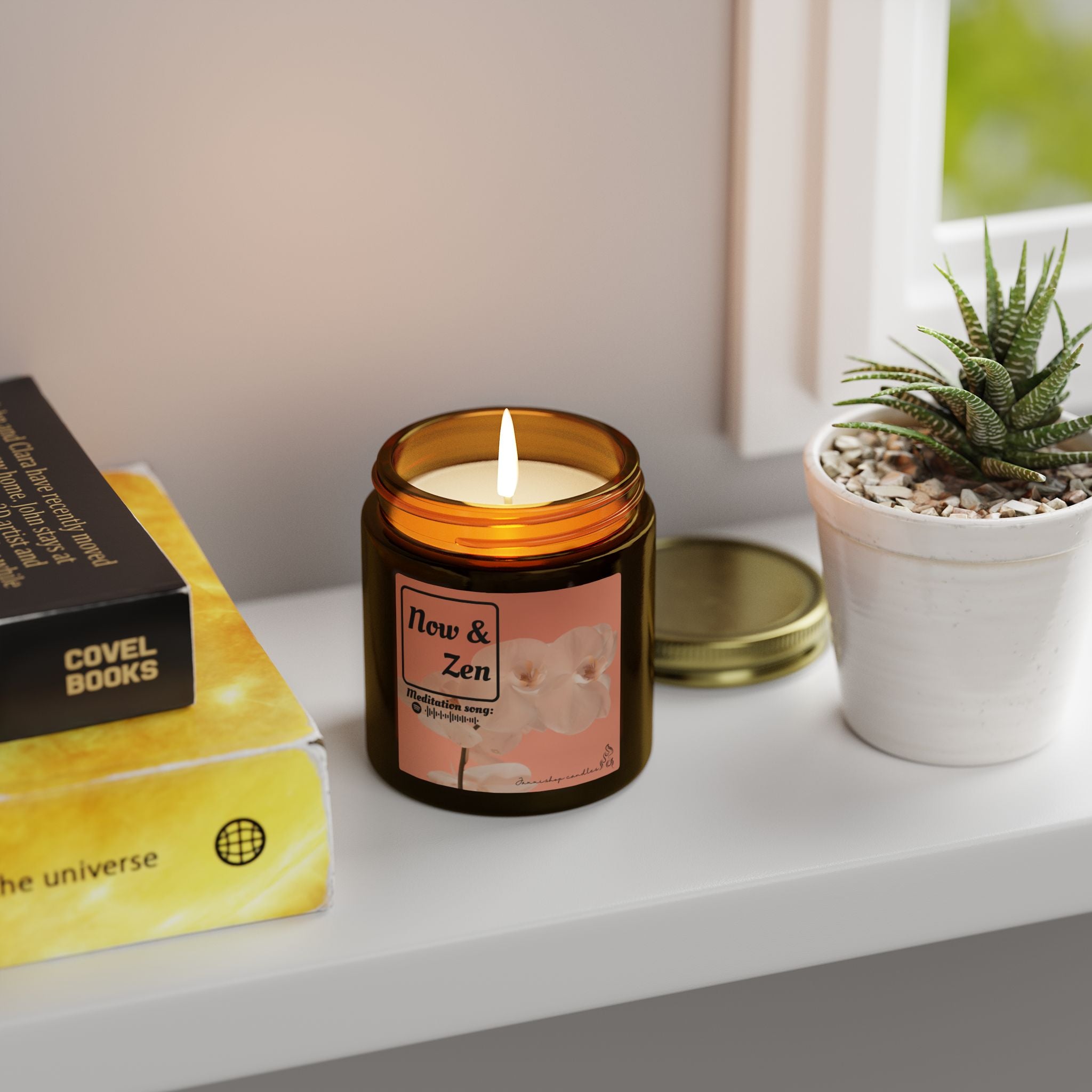 Meditation candle | Yoga decor | Coconut Apricot Wax