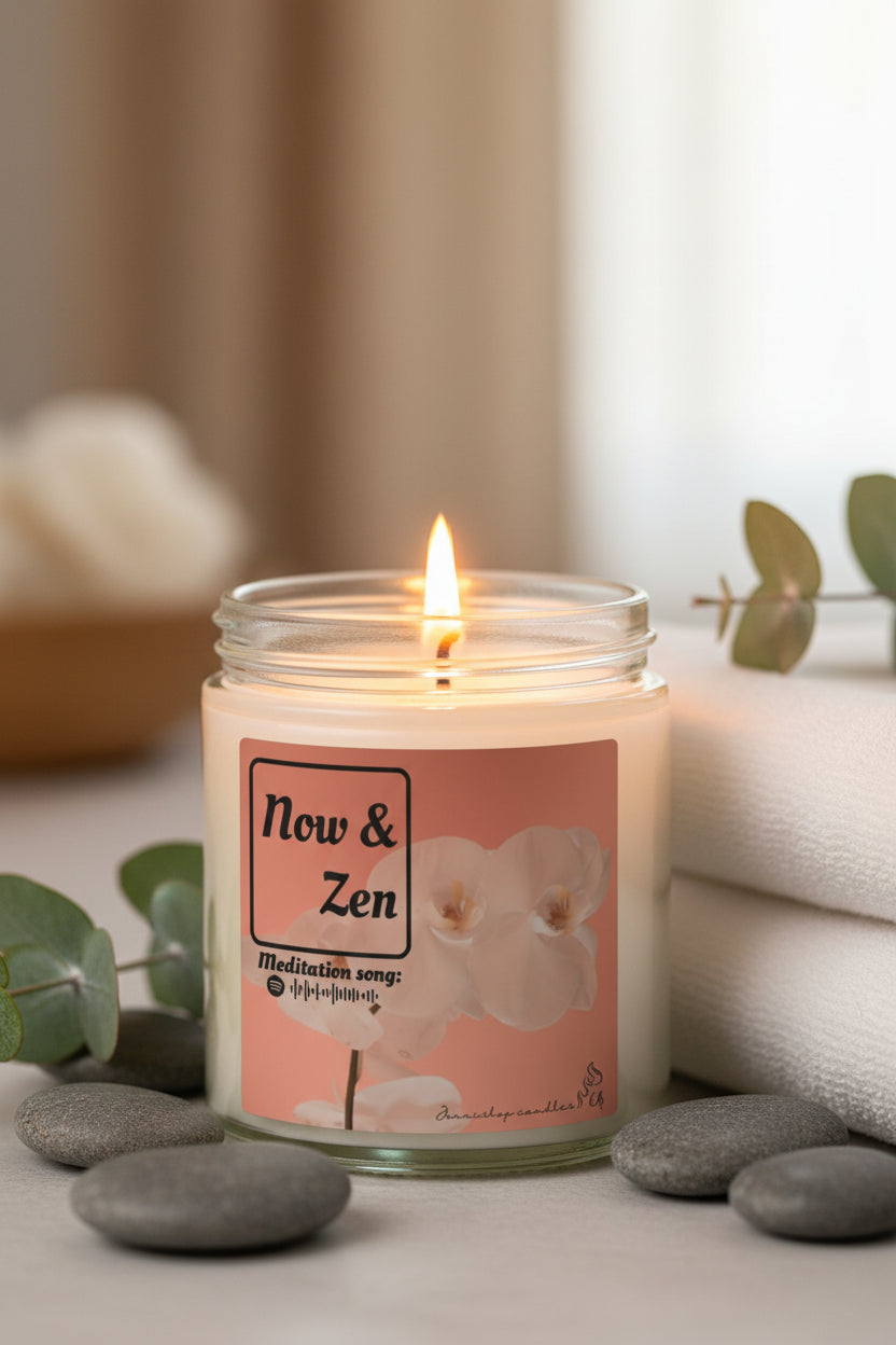 Meditation candle | Yoga decor | Coconut Apricot Wax